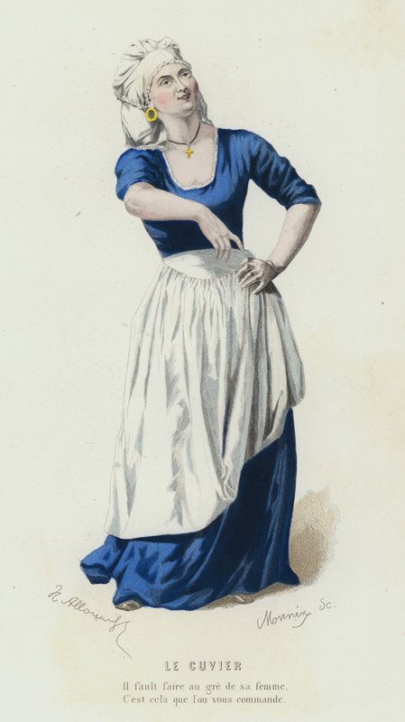 Le Cuvier (värillinen kaiverrus) tekijältä French School