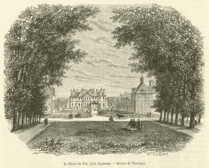 Haras du Pin, lähellä Argentania (kaiverrus) tekijältä French School