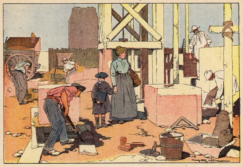 Le Macon, The Mason (väri litho) tekijältä French School