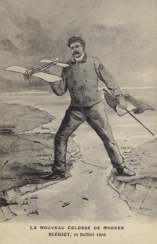 The New Colossus Of Rhodes, Bleriot, 25. heinäkuuta 1909 (litho) tekijältä French School