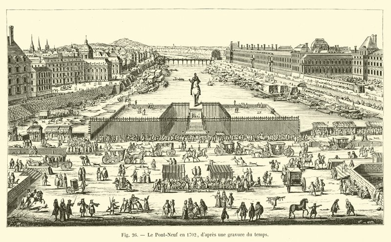 Pont-Neuf vuodelta 1702, tuon ajan kaiverruksesta tekijältä French School
