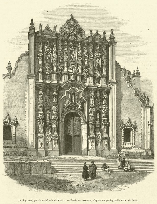 Le Sagrario, pres la Cathedrale de Mexico (kaiverrus) tekijältä French School