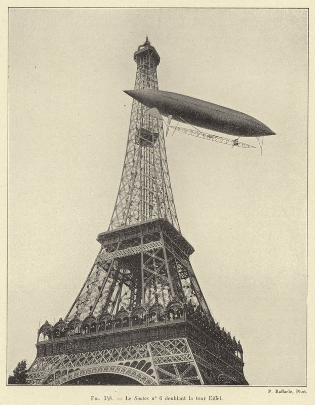 Santos no 6 kaksinkertaistaa Eiffel-tornin (kaiverrus) tekijältä French School