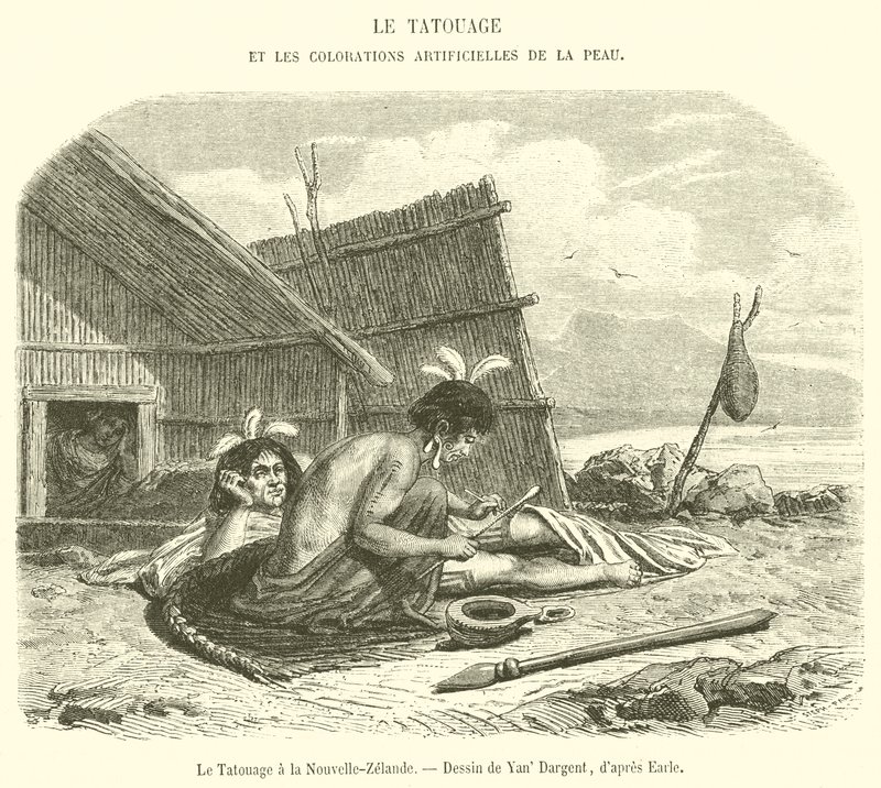 Tatuointi Uudessa-Seelannissa (kaiverrus) tekijältä French School