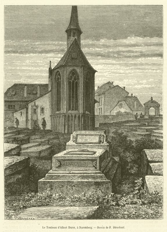 Albert Durerin hauta Nürnbergissä (kaiverrus) tekijältä French School