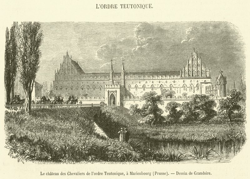 Teutonisen ritarikunnan ritarien linna Marienburgissa, Preussissa (kaiverrus) tekijältä French School