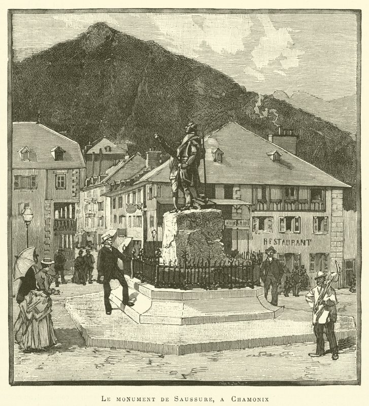 Saussuren muistomerkki, Chamonix (kaiverrus) tekijältä French School