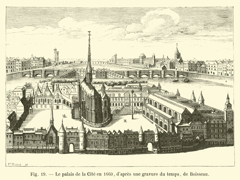 Kaupungin palatsi vuonna 1660, Boisseaun silloisesta kaiverruksesta tekijältä French School