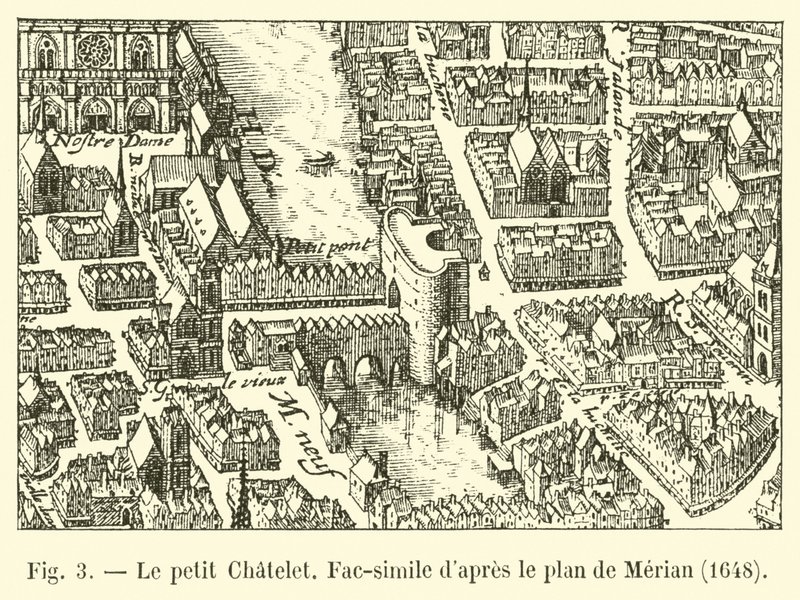 Le petit Chatelet, faksimile Merianin suunnitelmasta, 1648 tekijältä French School