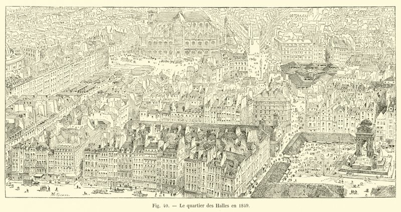 Hallesin kaupunginosa vuonna 1849 tekijältä French School