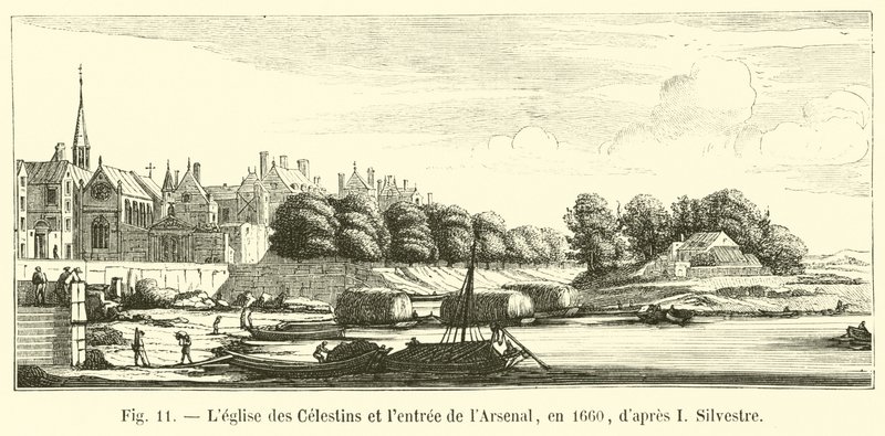 Celestinsin kirkko ja Arsenaalin sisäänkäynti vuonna 1660, I Silvestren jälkeen tekijältä French School