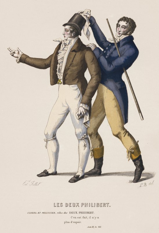 The Two Philiberts, Act III, Sc VIII (värillinen kaiverrus) tekijältä French School