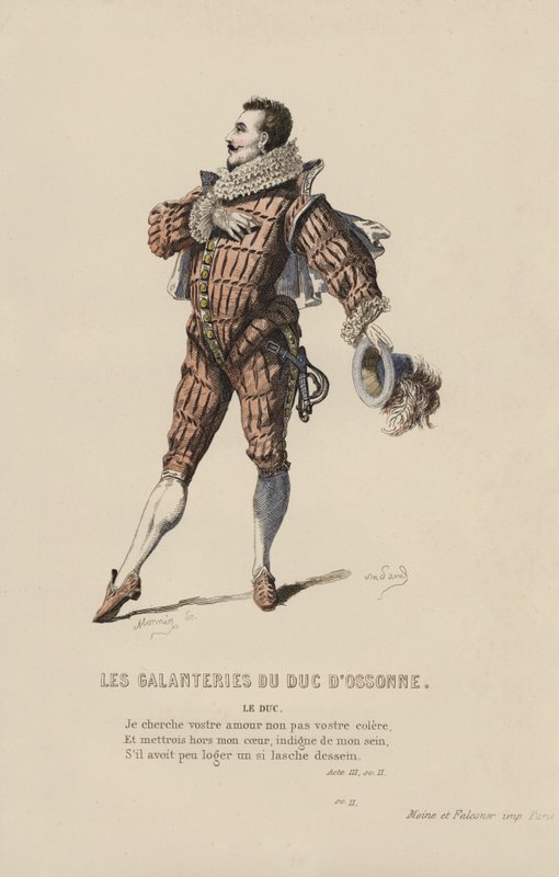 Ossonnen herttuan galanteria, herttua (värillinen kaiverrus) tekijältä French School