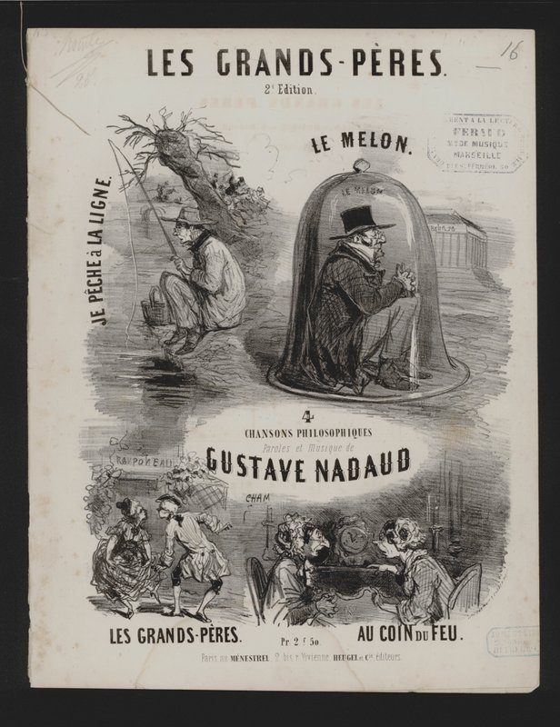 Isoisät, Gustave Nadaudin neljä filosofista laulua (litho) tekijältä French School