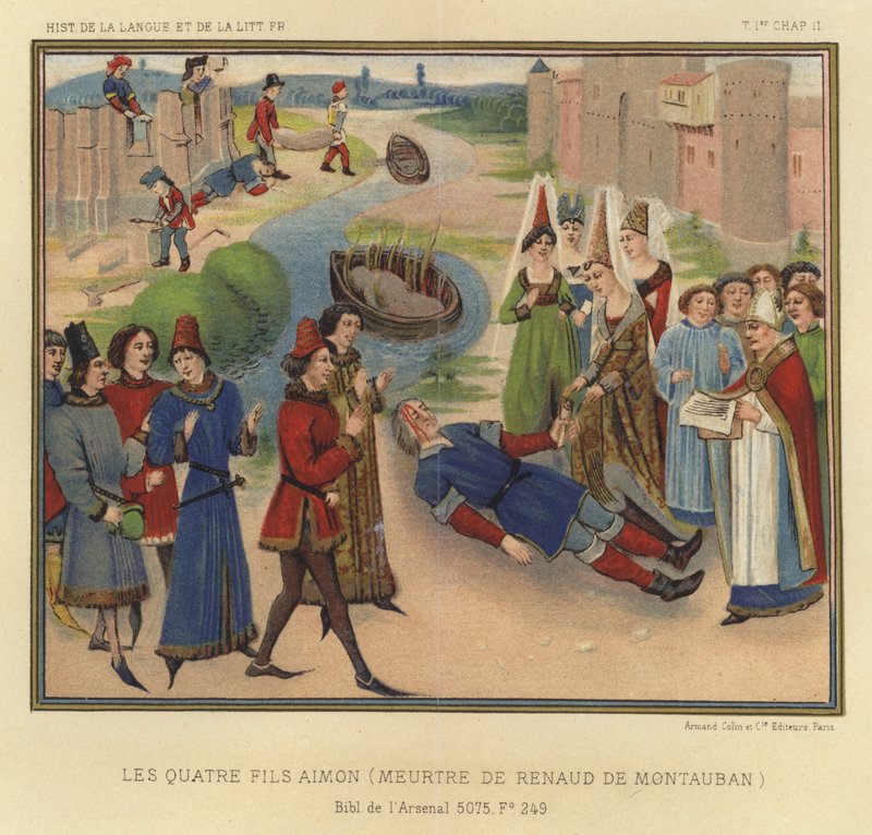 The Four Aimon Sons, Renaud De Montaubanin murha (väri litho) tekijältä French School