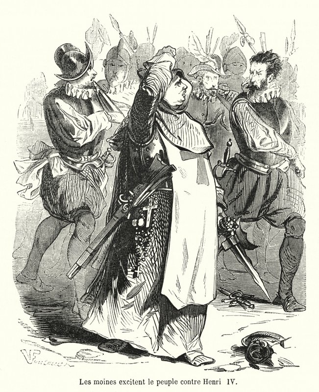 Munkit yllyttävät ihmisiä Henry IV:tä vastaan ​​(kaiverrus) tekijältä French School