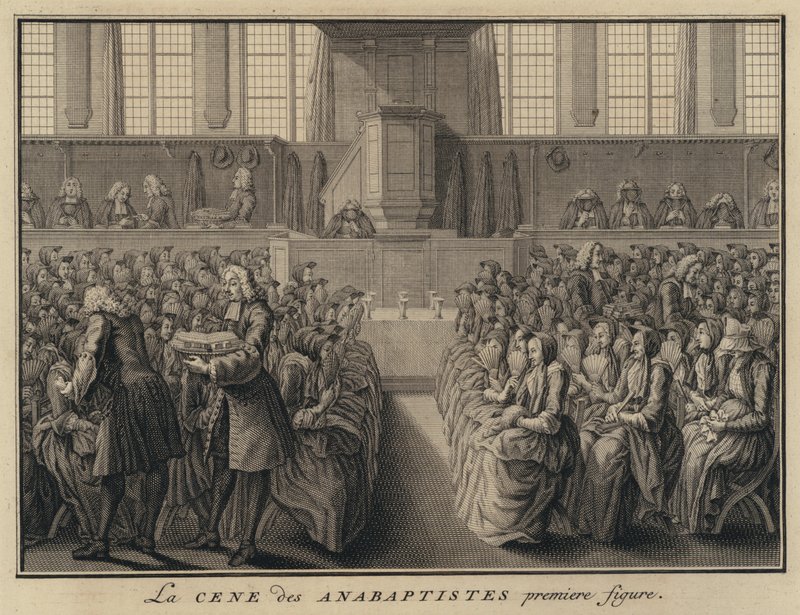 Herran ehtoollinen anabaptistikirkossa (kaiverrus) tekijältä French School