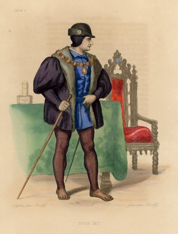 Ludvig XI (värillinen kaiverrus) tekijältä French School