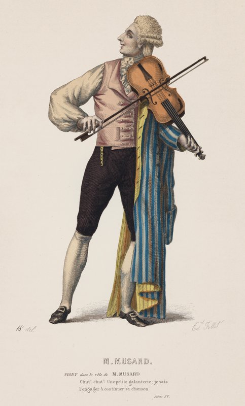 M Musard, kohtaus XV (värillinen kaiverrus) tekijältä French School