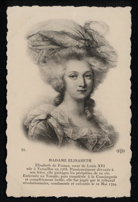 Madame Elisabeth, kuningas Ludvig XVI:n sisar (litho) tekijältä French School