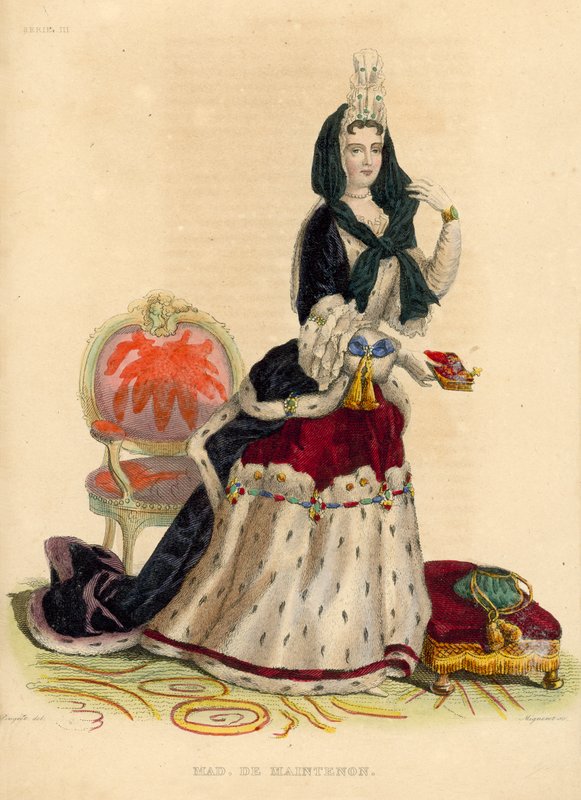 Madame de Maintenon (värillinen kaiverrus) tekijältä French School
