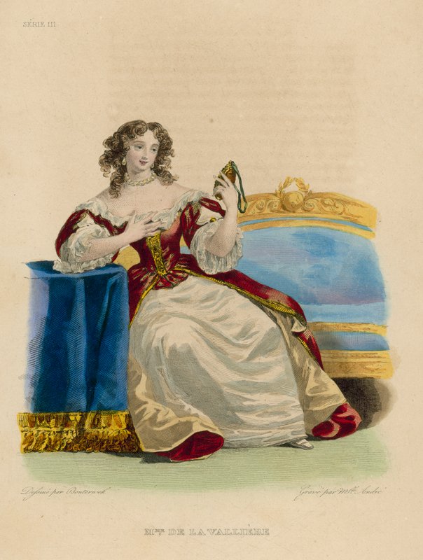Madame de la Valliere (värillinen kaiverrus) tekijältä French School