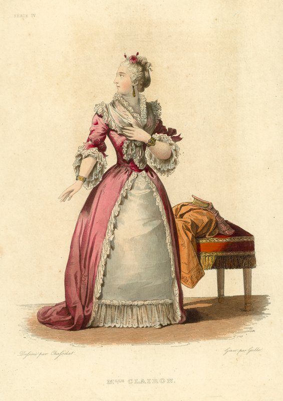 Mademoiselle Clairon (värillinen kaiverrus) tekijältä French School