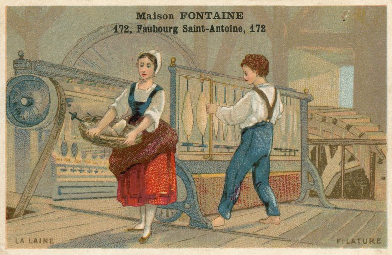 Maison Fontaine -kauppakortti, villan kehräys tekijältä French School