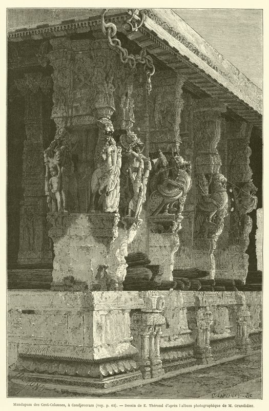 Mandapam of the Hundred Columns, Condjeveram (kaiverrus) tekijältä French School