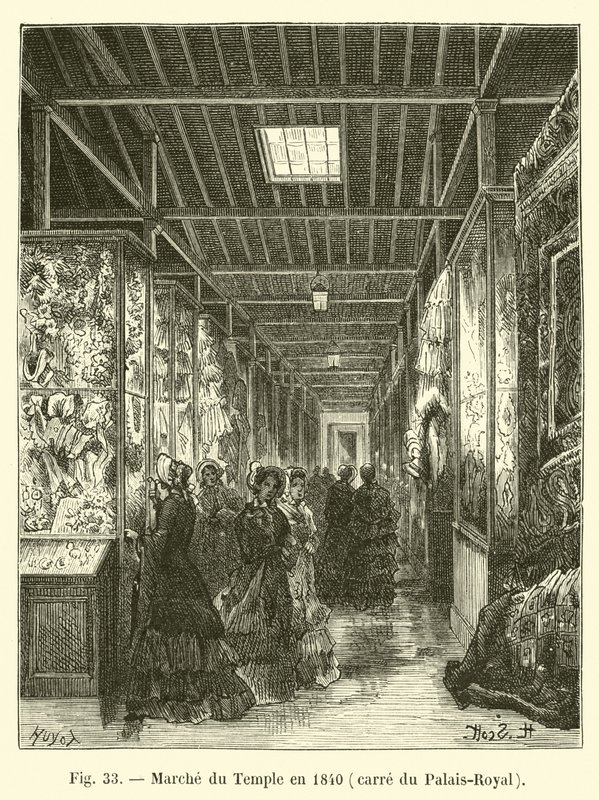 Marche du Temple vuonna 1840, Palais-Royal-aukio tekijältä French School