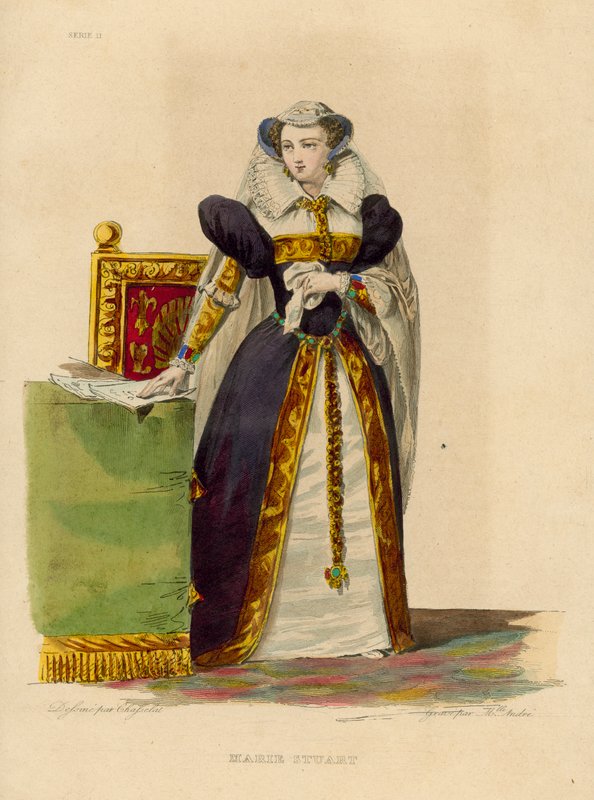 Marie Stuart (värillinen kaiverrus) tekijältä French School