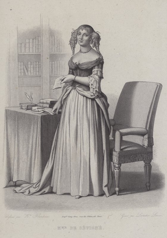 Marie de Rabutin-Chantal, markiisitar de Sevigne, ranskalainen kirjailija (kaiverrus) tekijältä French School