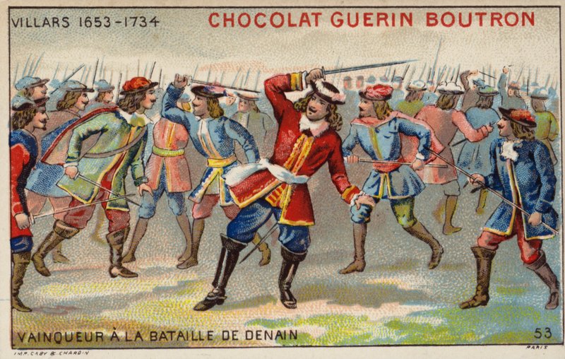 Marsalkka Villars voitti Denainin taistelun (chromolitho) tekijältä French School