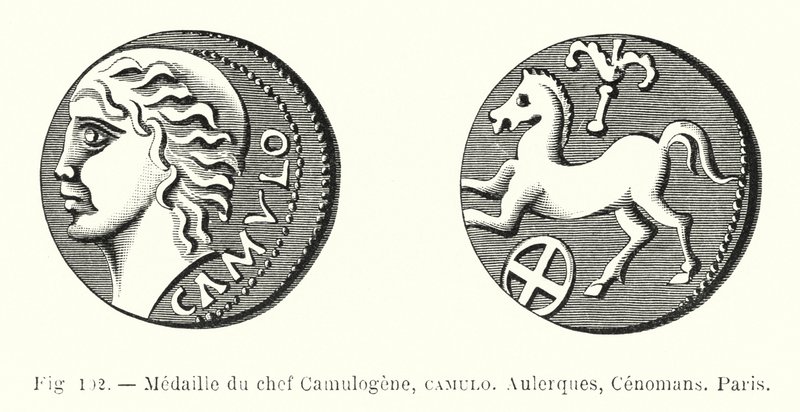Chief Camulogenen mitali, Camulo, Aulerques, Cenomans, Paris (kaiverrus) tekijältä French School