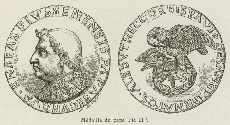 Paavi Pius II:n mitali (kaiverrus) tekijältä French School