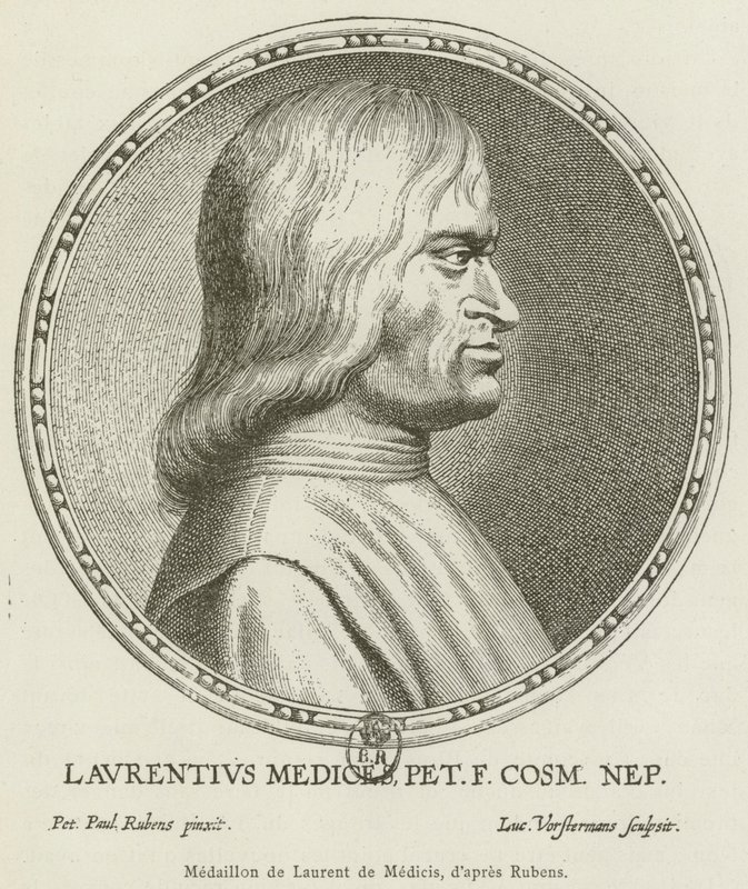 Medaillon de Laurent de Medici (kaiverrus) tekijältä French School
