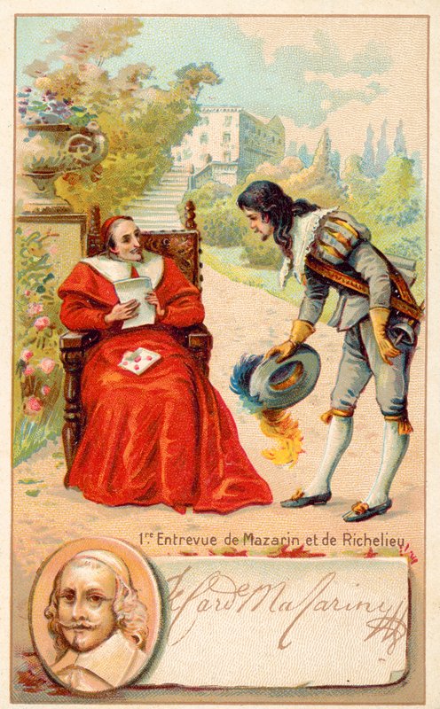 Kardinaali Richelieun ja Jules Mazarinin tapaaminen tekijältä French School