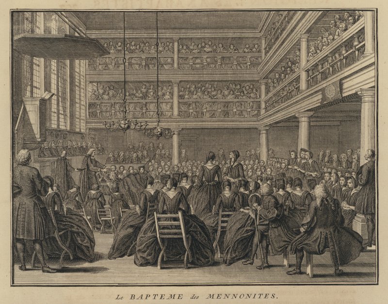 Mennoniittien kasteseremonia (kaiverrus) tekijältä French School
