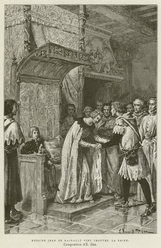 Sir Jean De Hainault tuli etsimään kuningatarta (kaiverrus) tekijältä French School
