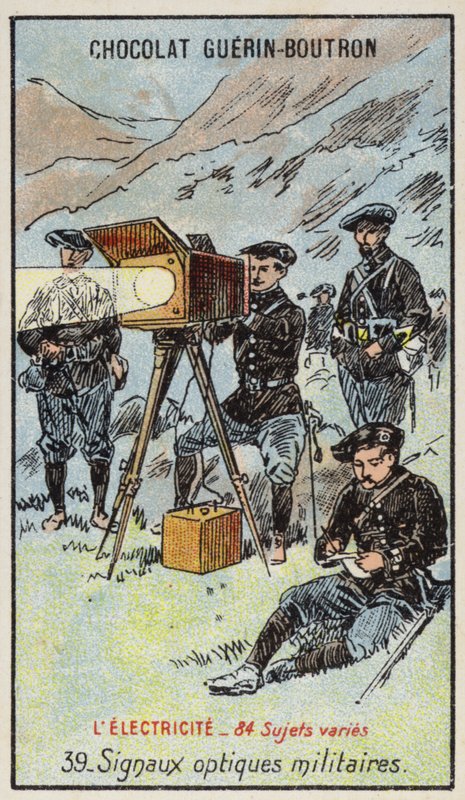 Sotilaalliset optiset signaalit (chromolitho) tekijältä French School