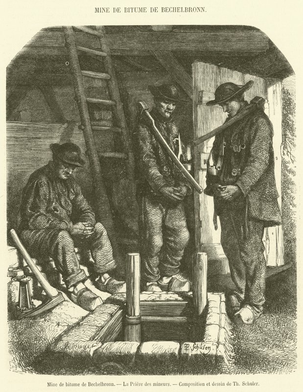 Bechelbronnin bitumikaivos, Kaivostyöläisten rukous (kaiverrus) tekijältä French School