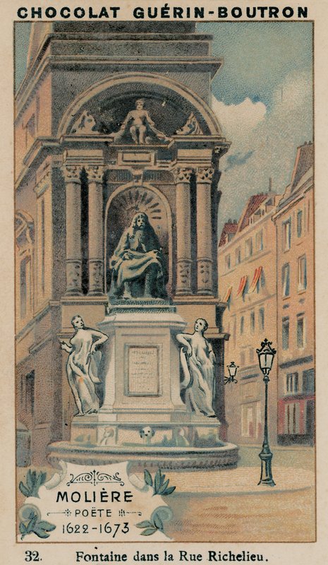 Moliere, Poete, 1622-1673, Rue Richelieun suihkulähde tekijältä French School