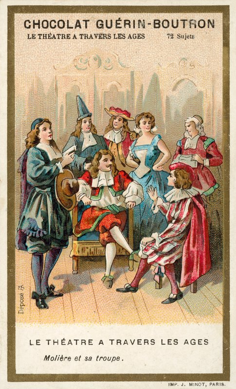 Moliere ja hänen näyttelijäryhmänsä (chromolitho) tekijältä French School