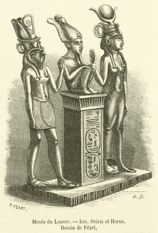 Louvre-museo, Isis, Osiris ja Horus (kaiverrus) tekijältä French School