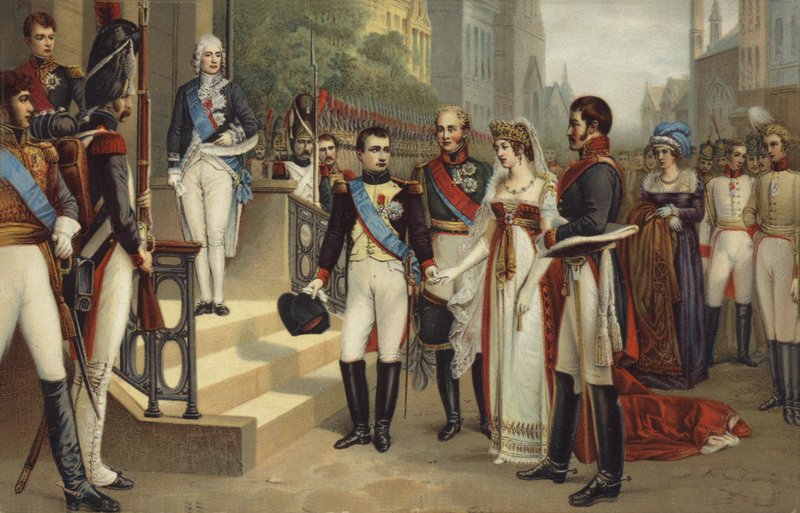 Napoleon I ja Preussin kuningatar (värillinen litografia) tekijältä French School