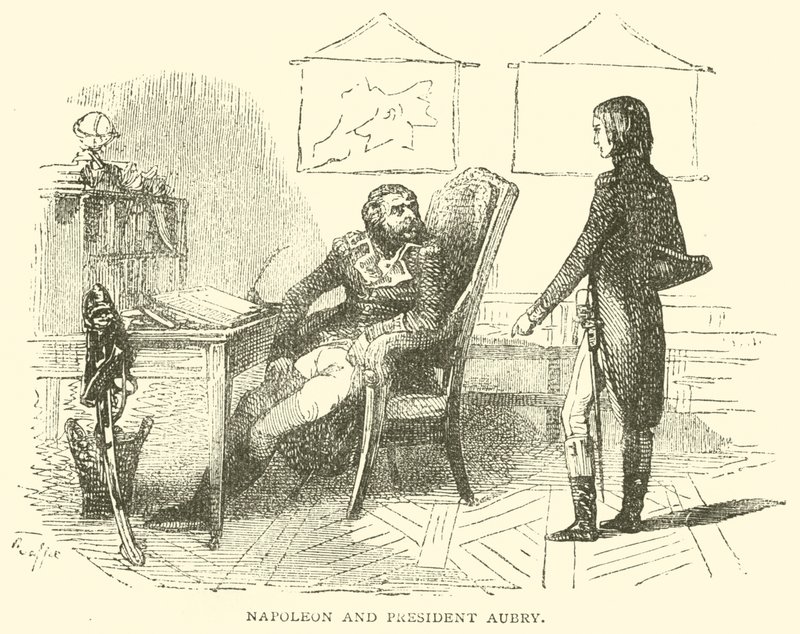 Napoleon ja presidentti Aubry (kaiverrus) tekijältä French School