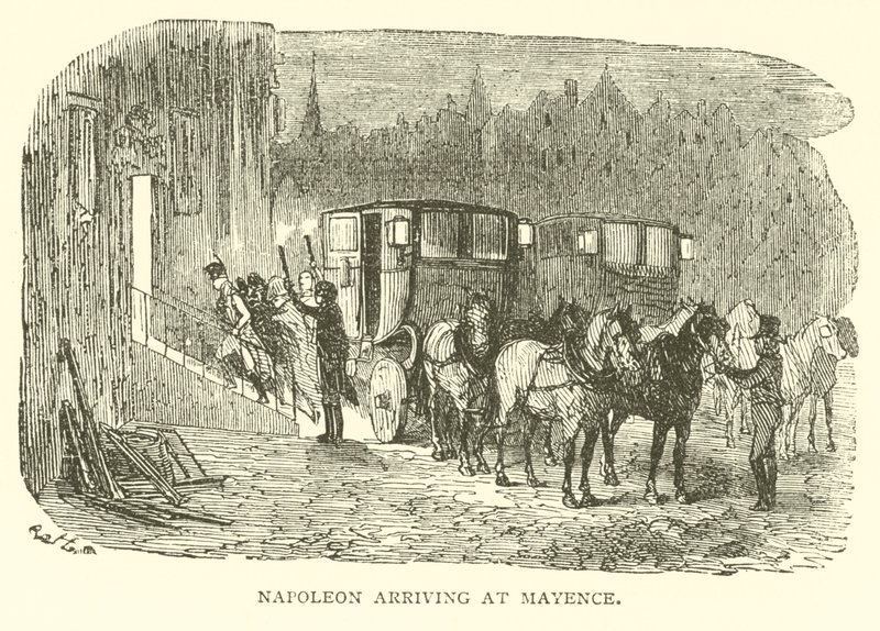 Napoleon saapuu Mayenceen (kaiverrus) tekijältä French School