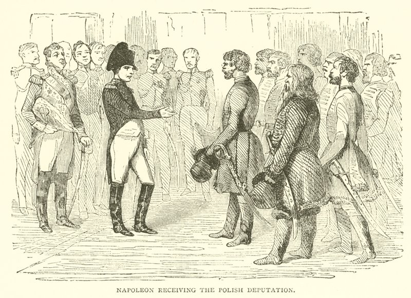 Napoleon vastaanottaa Puolan valtuuskunnan (kaiverrus) tekijältä French School