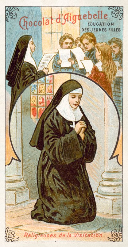 Pyhän Marian vierailun ritarikunnan nunnat (chromolitho) tekijältä French School