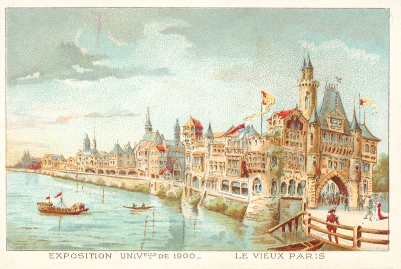 Vanha Pariisi, Exposition Universelle 1900, Pariisi (chromolitho) tekijältä French School